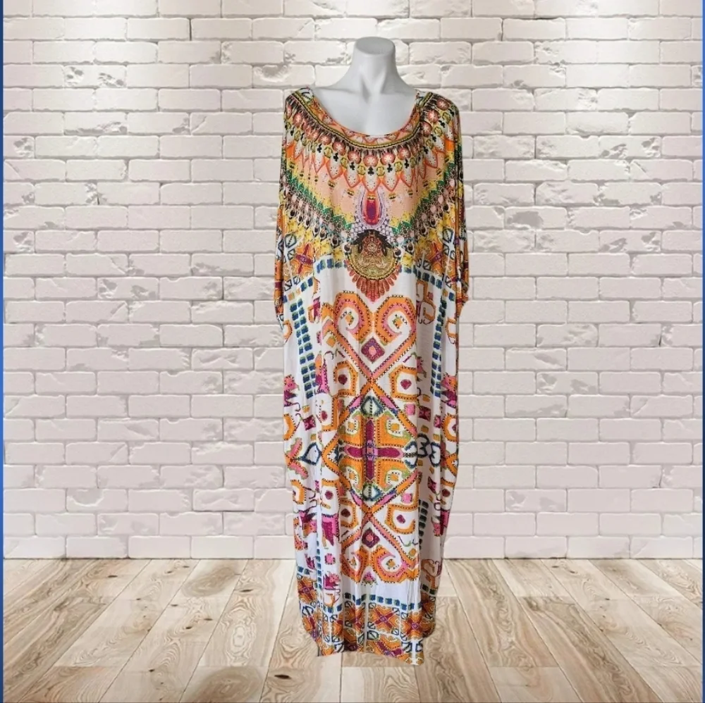 Colorful Geometric Women's Swim Cover-Up - Picture 2 of 5